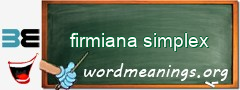 WordMeaning blackboard for firmiana simplex